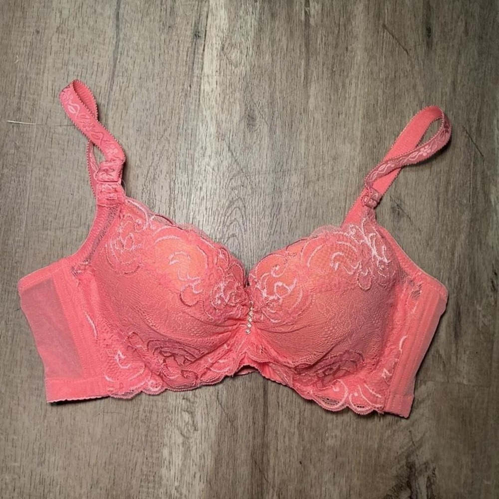 Pink Lace‎ Balconette Bra Adjustable Straps Size 38B Feminine